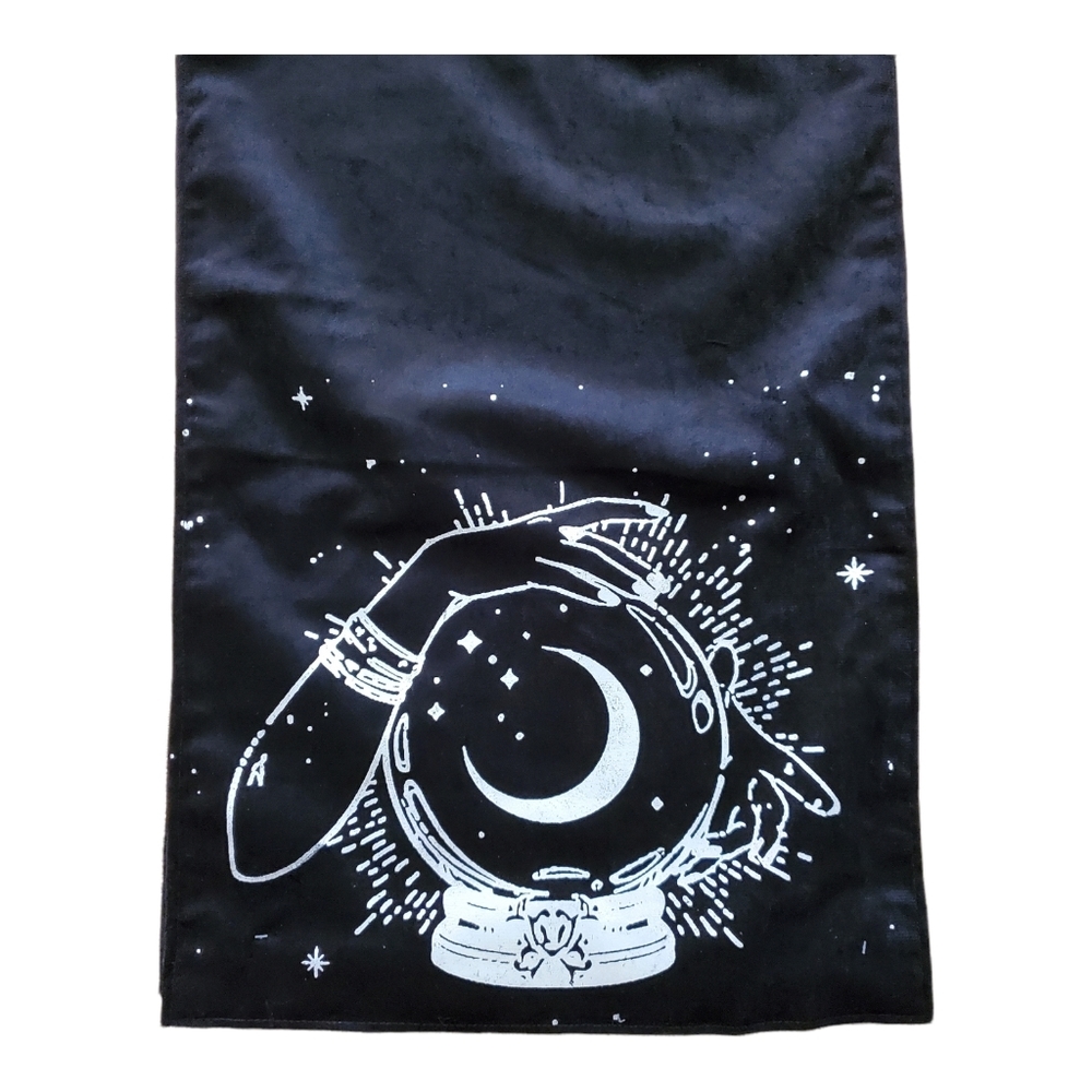 New Goth Black Velvet Fortune Teller Table Runner 16"x 80" Halloween Witchy